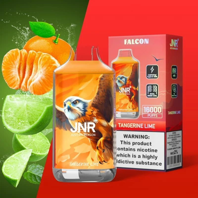 Tangerine-Lime-FN18-JNR Falcon 16k Puffs  2% nicotine, 22mL, dual mesh, airflow control, 850mAh, 28 flavors
